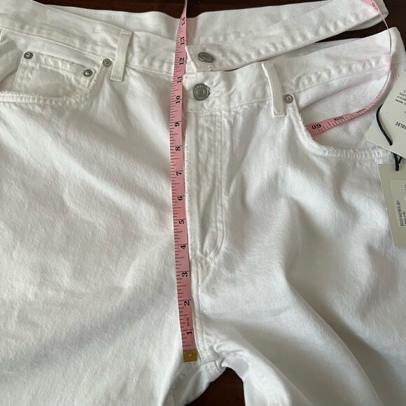 Agolde Broken Waistband Cut Out Jeans In Milkshake White Size 32 - Picture 11 of 14